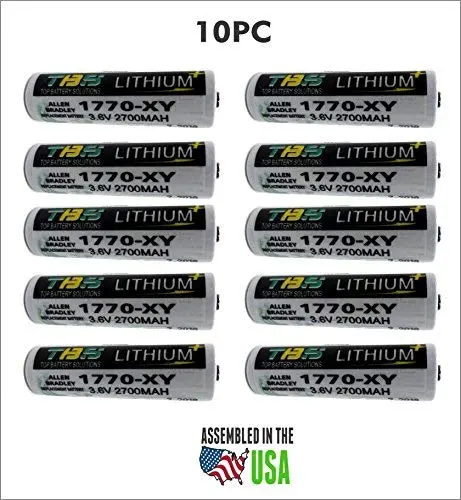 10-Pack Allen-Bradley 1770-XY Replacement Battery for PLC-2, Mini PLC-2, and PLC-5 Systems