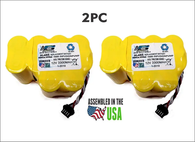 2-Pack Alaris Medical Systems Signature Gold & Signature II Infusion Pump Battery – Models 7000, 7100, 7130, 7200, and More