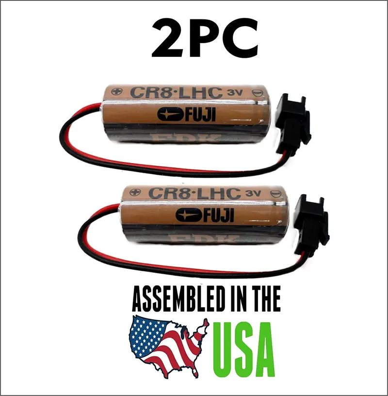 2-Pack Fuji CR8-LHC & Toto 3V Lithium Battery for Automatic Flush Valves