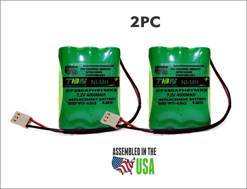 2-Pack GP380AFH6YMXZ & Custom-291 Replacement Batteries for Industrial Equipment