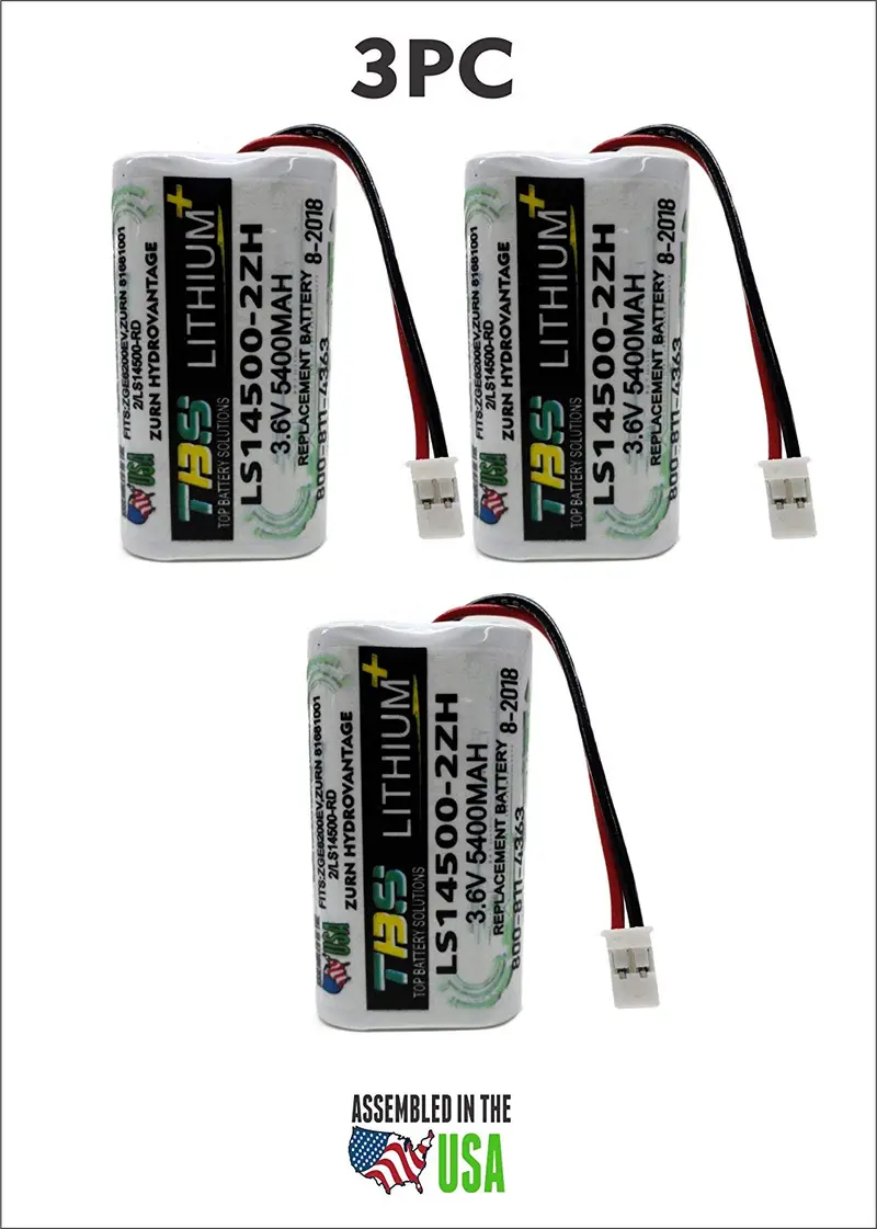 3-Pack Zurn HydroVantage ZGEN6200EV Replacement Battery – LS14500-2ZH / 81681001 / LS14500-RD