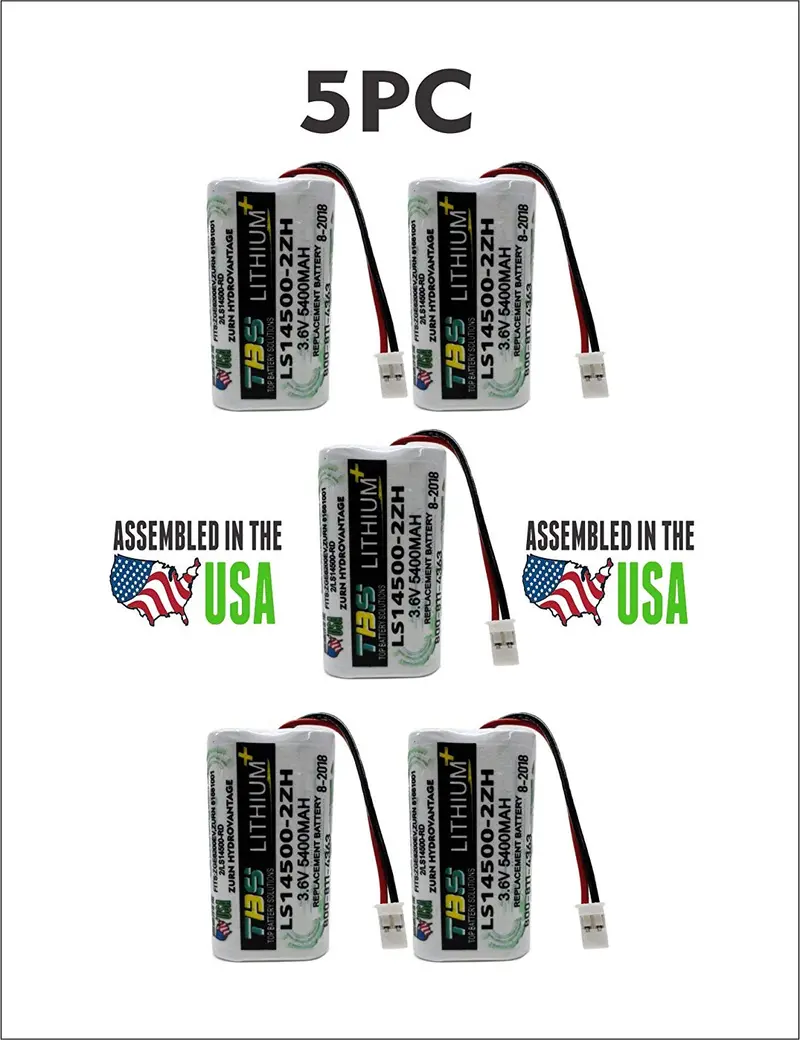 5-Pack Zurn HydroVantage ZGEN6200EV Replacement Battery – LS14500-2ZH / 81681001/2 / LS14500-RD
