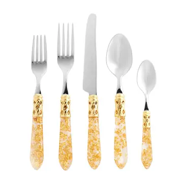 Aladdin Gold-Fleck Five-Piece Tableware Set