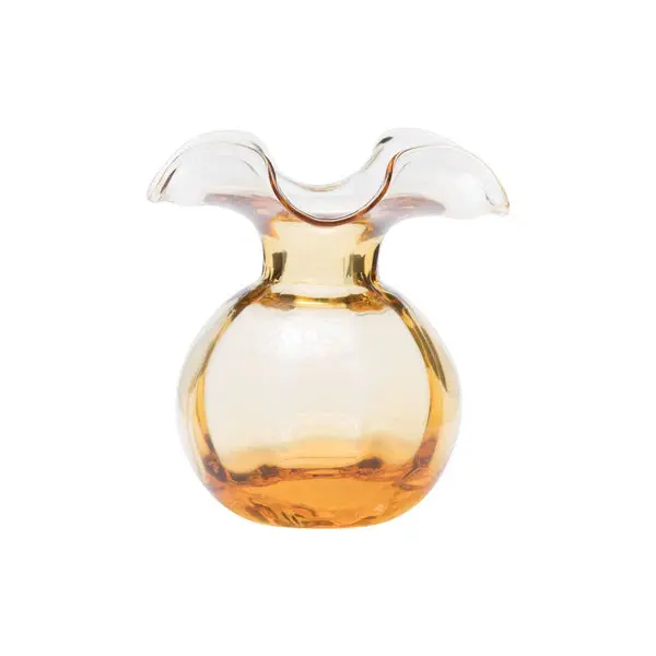 Amber Glass Hibiscus Bud Vase