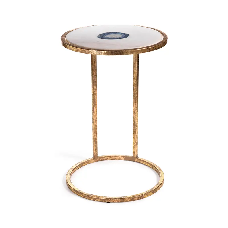 Aquarius Statement Table with Agate and Marble Inlay Top