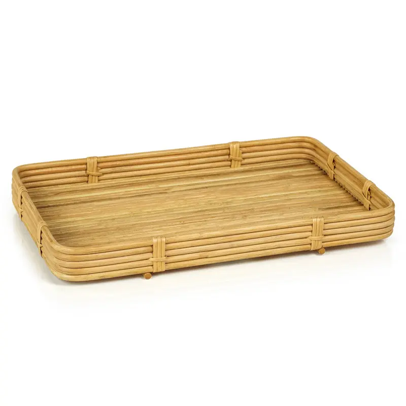 Avalon Natural Rattan Rectangular Serving Tray