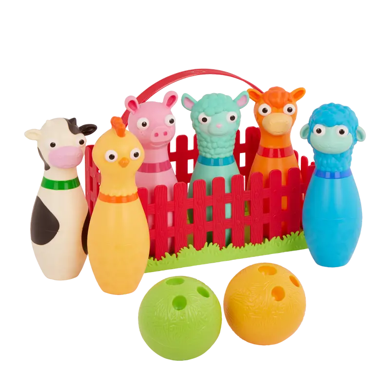 B. Toys Barnyard Bowling Set – Farm-Themed Motor Skills Game