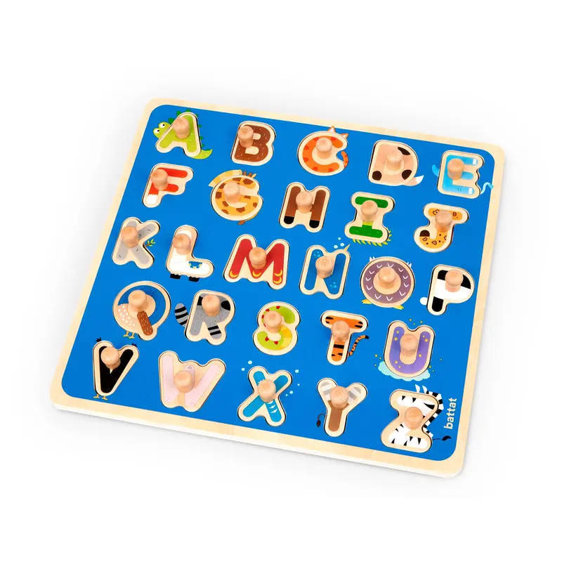 B. Toys Critters ABC Peg Puzzle – Letter-Learning Wooden Toy
