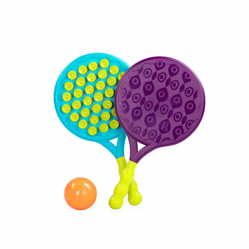 B. toys Paddle Popper Ball Launcher – Blue & Purple