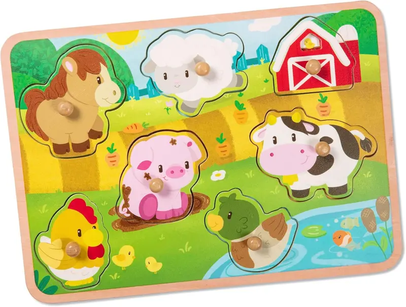 Battat Farm Animal Wooden Puzzle for Toddlers