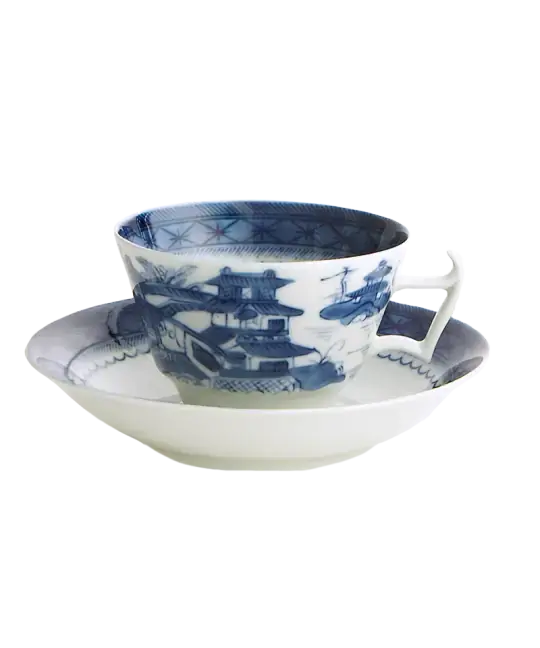 Blue Canton Porcelain Tea Set – Cup and Saucer