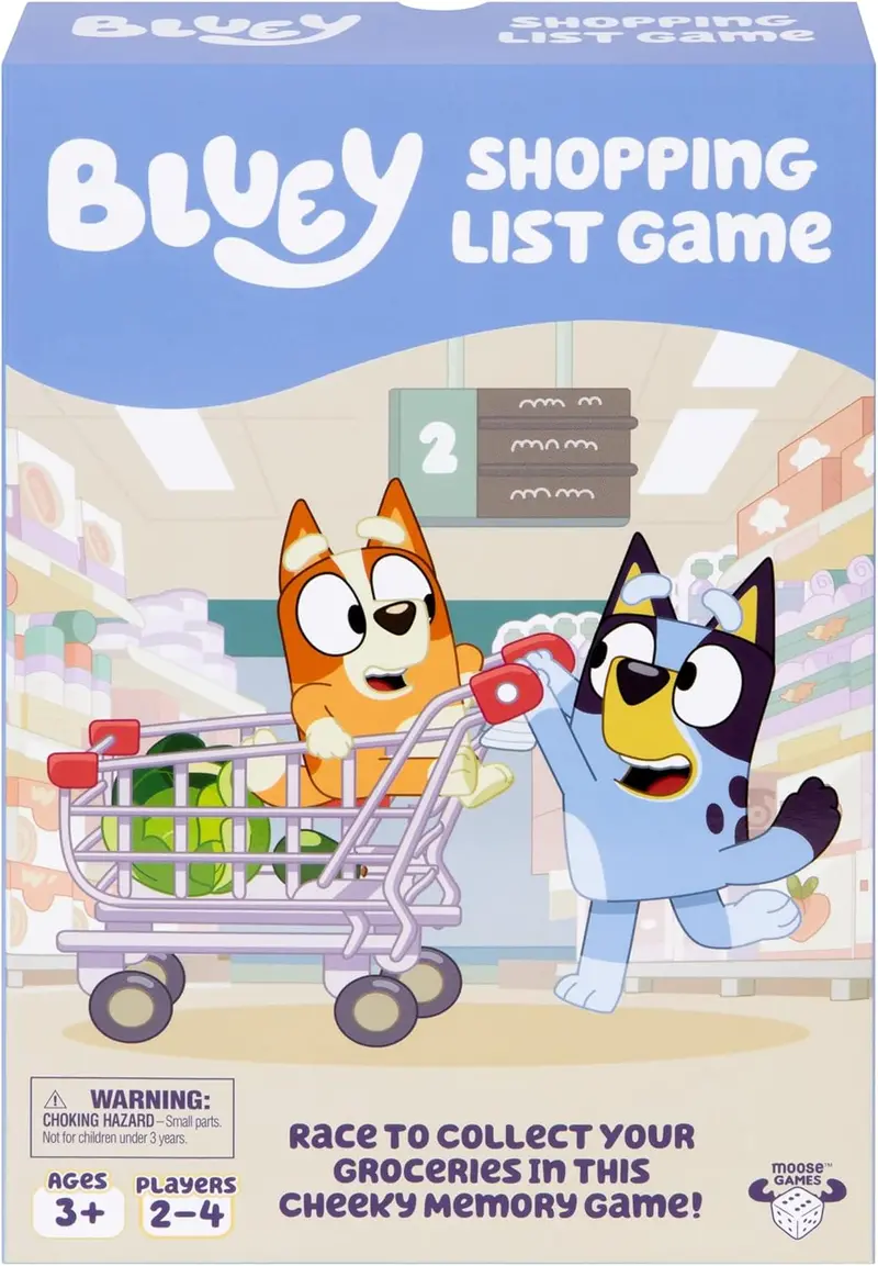Bluey Shopping List Board Game – Family Matching & Memory Challenge