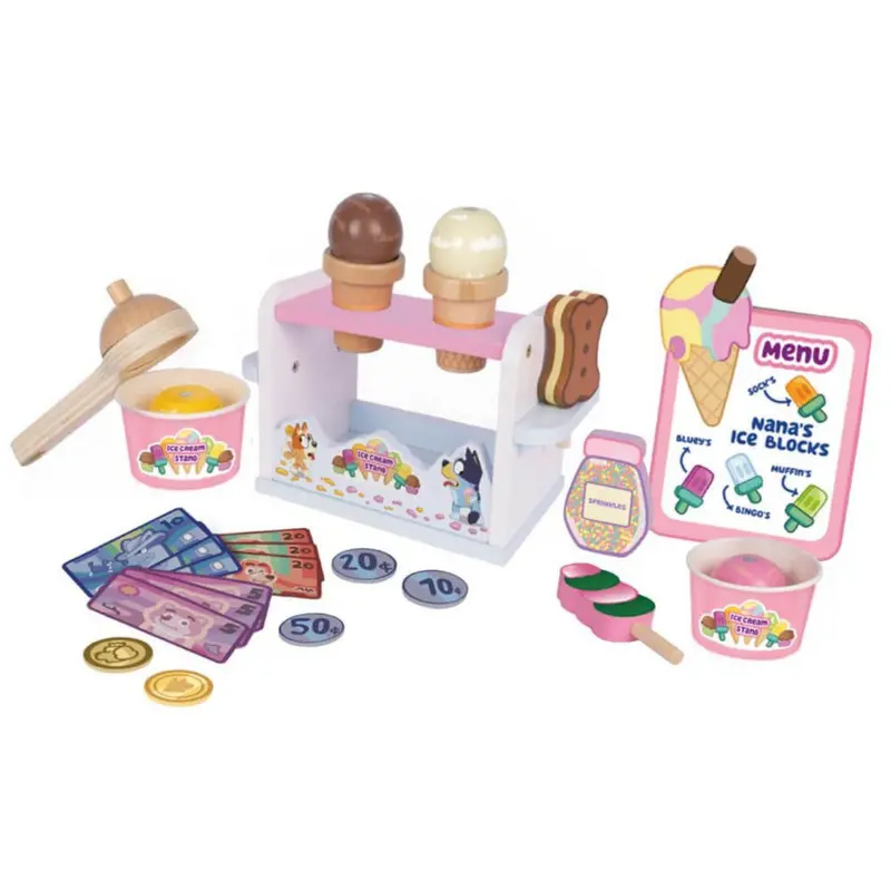 Bluey Wooden Ice Cream Stand – Role-Play Food Service Toy