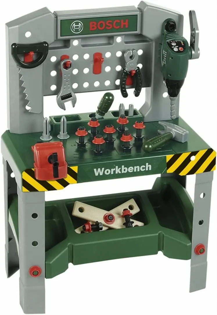 Bosch Deluxe Kids Workbench – Realistic Pretend Play Tool Station with Accessories