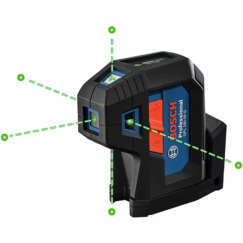 Bosch GPL100-50G 5-Point Self-Leveling Cross-Line Laser Level – Retail Box