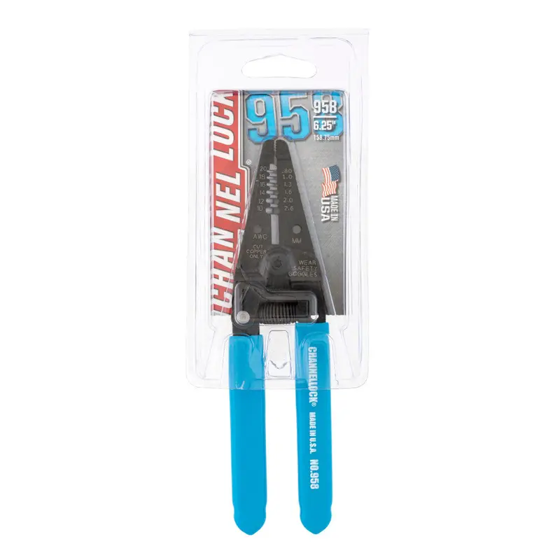 Channellock 958 6.25-Inch Wire Stripper — Optimized for 10–20 AWG Conductors with Cut-and-Strip Functionality