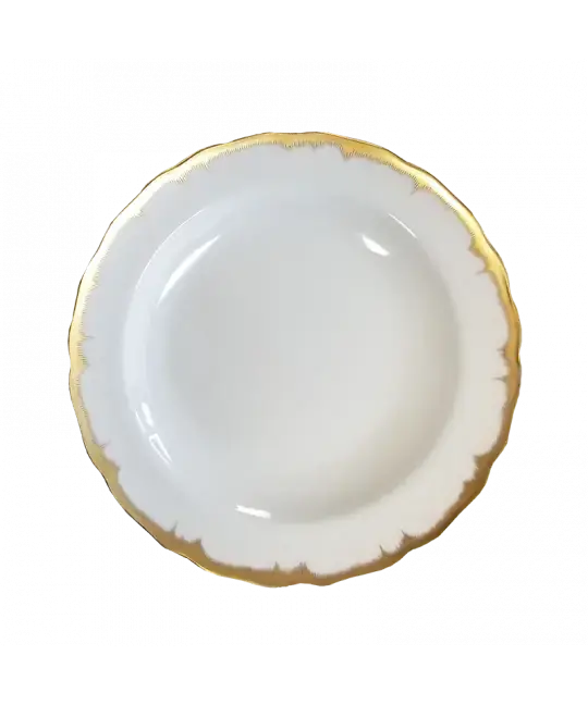 Chelsea Feather Motif Gold-Trimmed Dessert Plate