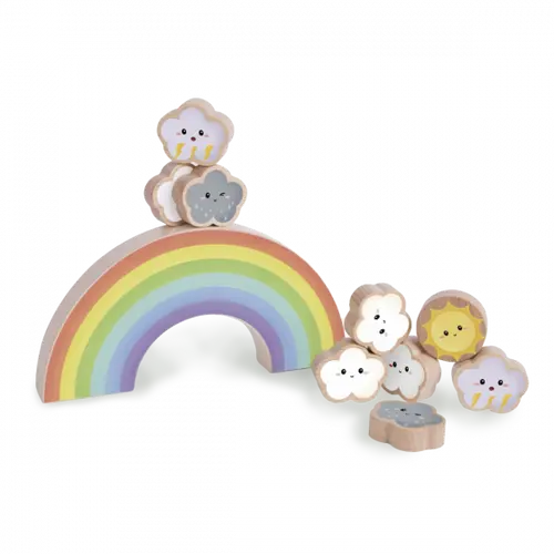 Classic Balancing Rainbow Wooden Toy for Sensory and STEM Learning