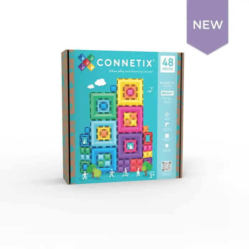 Connetix Bright Portal Expansion Pack – Colorful Magnetic Tiles
