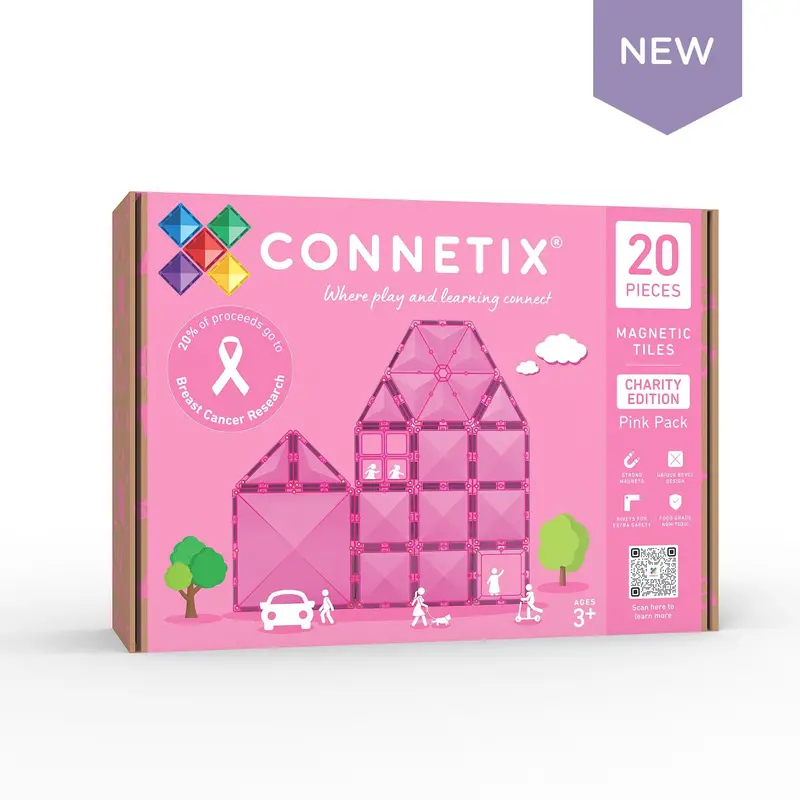 Connetix Charity Pack – Pink Magnetic Building Tiles (20 pcs)