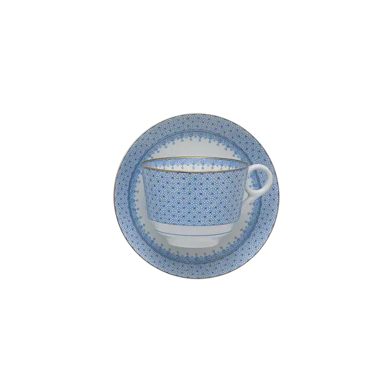 Cornflower Blue Lace Tea Set – Cup and Saucer
