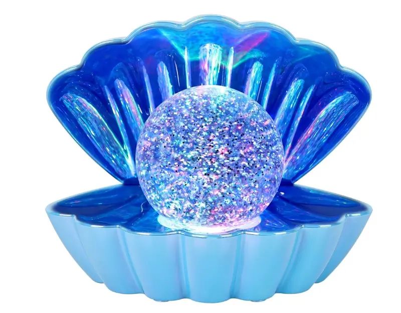 Cotton Candy Clam Shell Glitter Lamp – Ocean Blue Edition