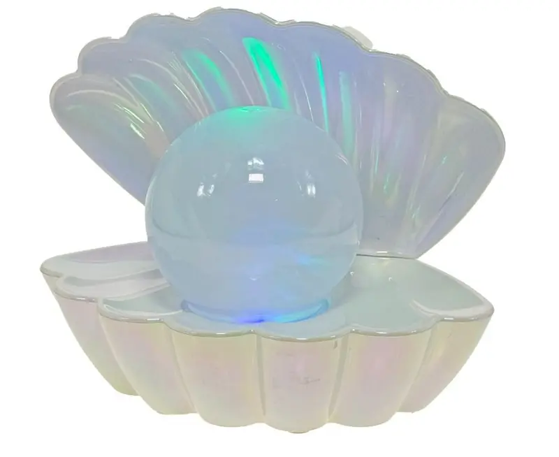 Cotton Candy Pearl-White Clamshell Glitter Lamp