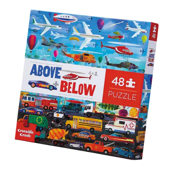 Crocodile Creek Above & Below Things That Go Puzzle – 48-Piece Transport Theme