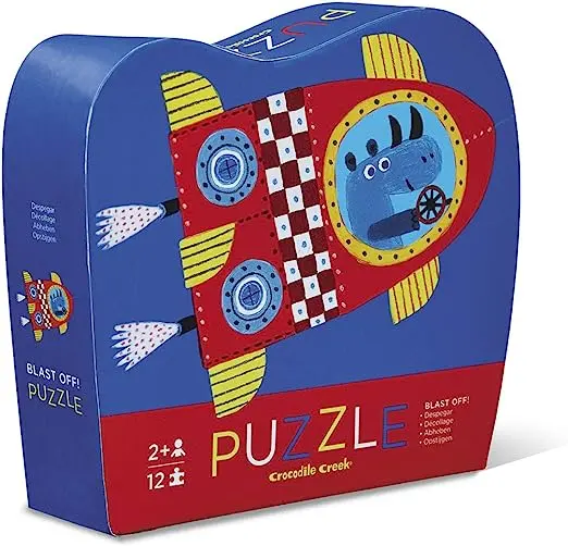 Crocodile Creek Blast Off Shaped Puzzle – 12-Piece Kids Learning Toy