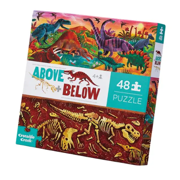 Crocodile Creek Dinosaur Puzzle for Kids – 48-Piece Above & Below World Floor Puzzle