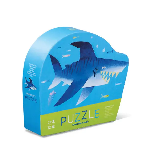 Crocodile Creek Shark City Mini Puzzle – 12-Piece Ocean Explorer Starter