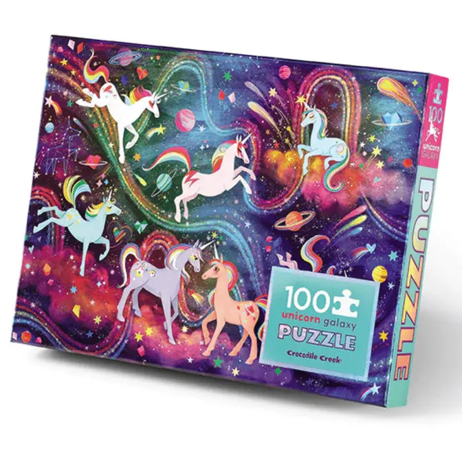 Crocodile Creek Unicorn Galaxy Holographic Puzzle – 100-Piece Cosmic Adventure