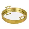 Deep Round Gold-Tone Serving Tray