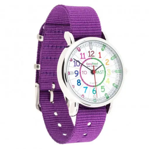 Easy-Read Learning Watch with Past/To Time Display and Rainbow Dial
