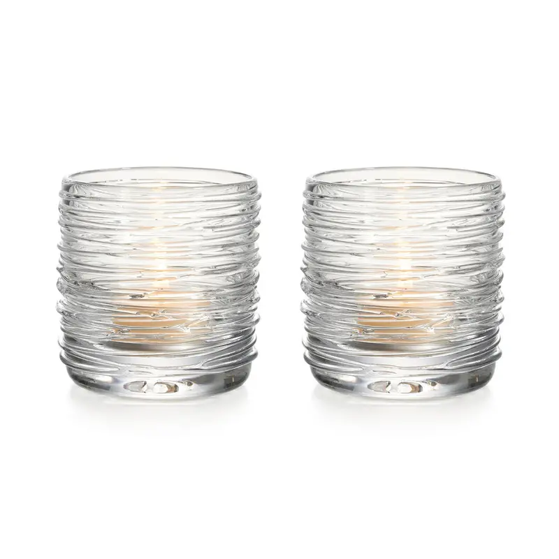 Echo Lake Tealight Holders – Set of 2 Glass Candles