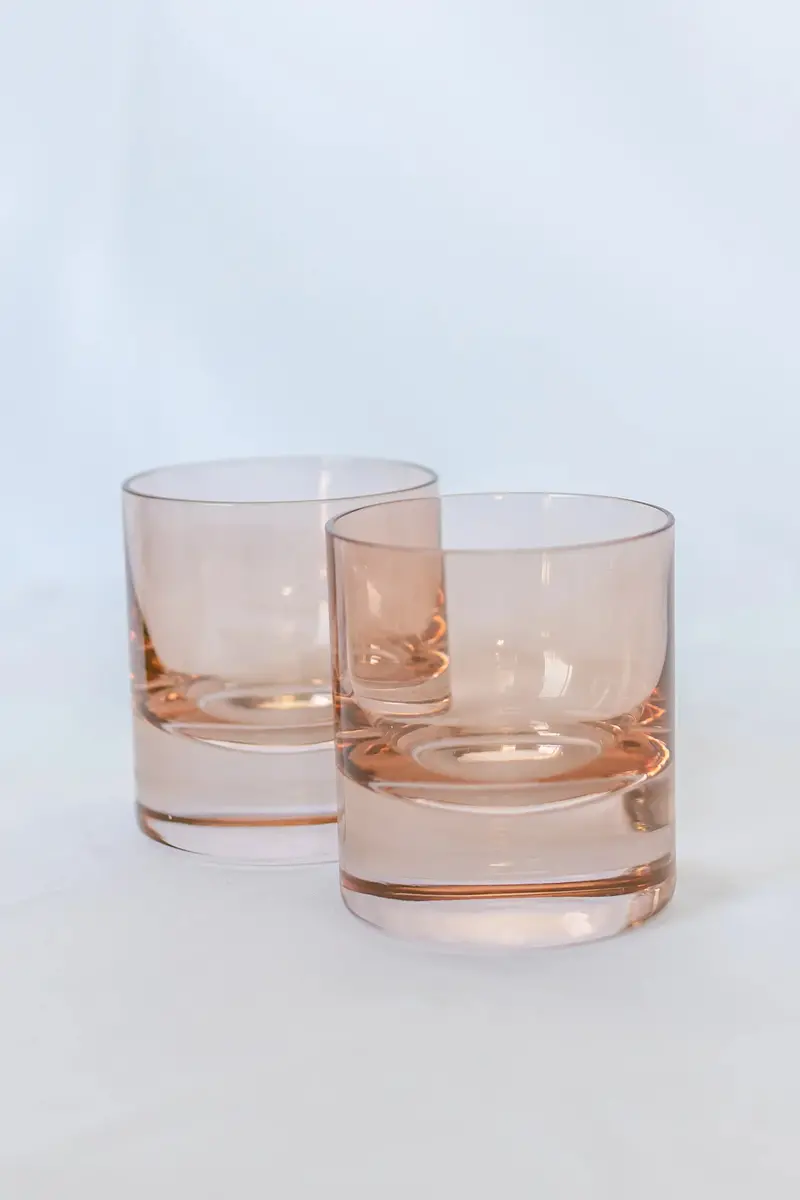 Estelle Blush Pink Rocks Glass Bundle – 4-Pack