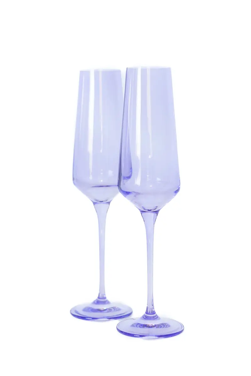 Estelle Champagne Flutes – Lavender-Tinted Set