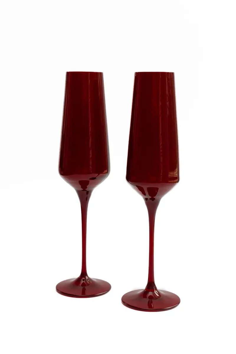 Estelle Champagne Flutes – Red-Tinted Bundle