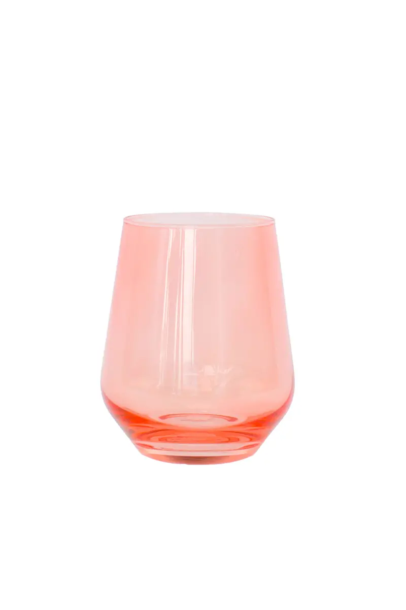 Estelle Coral Peach Pink Stemless Wine Glass – Individual