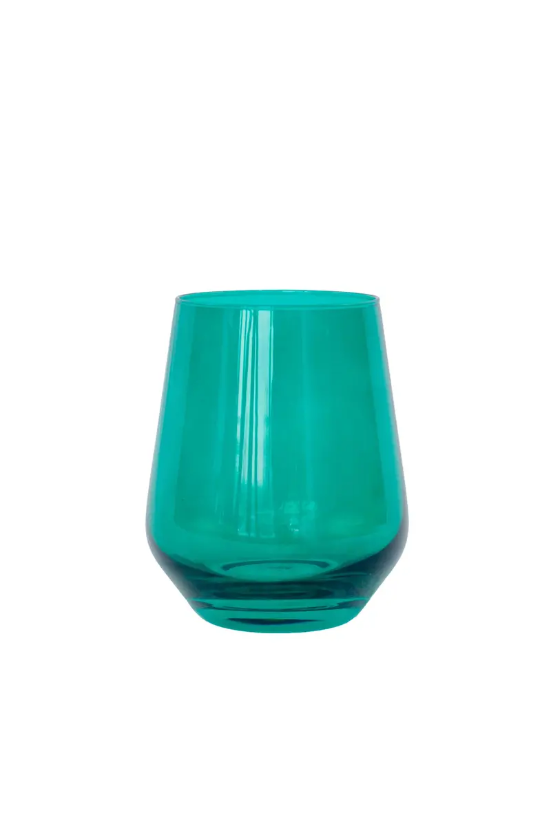 Estelle Emerald Green Stemless Wine Glass – Single Piece
