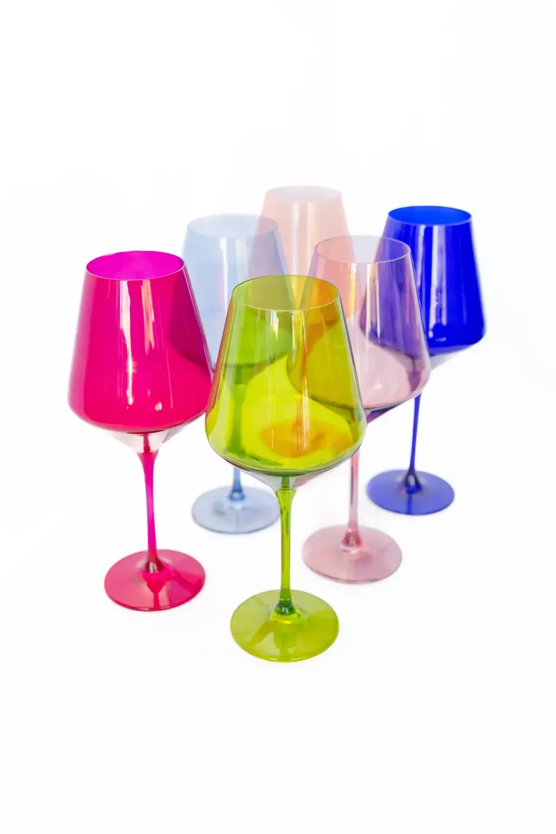 Estelle Mixed-Color Wine Stemware Set