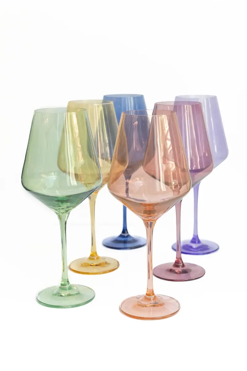 Estelle Pastel-Mixed Wine Stemware Set