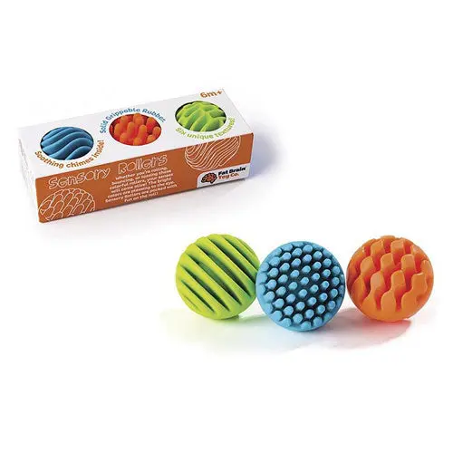 Fat Brain Toys Sensory Rollers – Textured Rolling Cylinder Set for Tactile Exploration