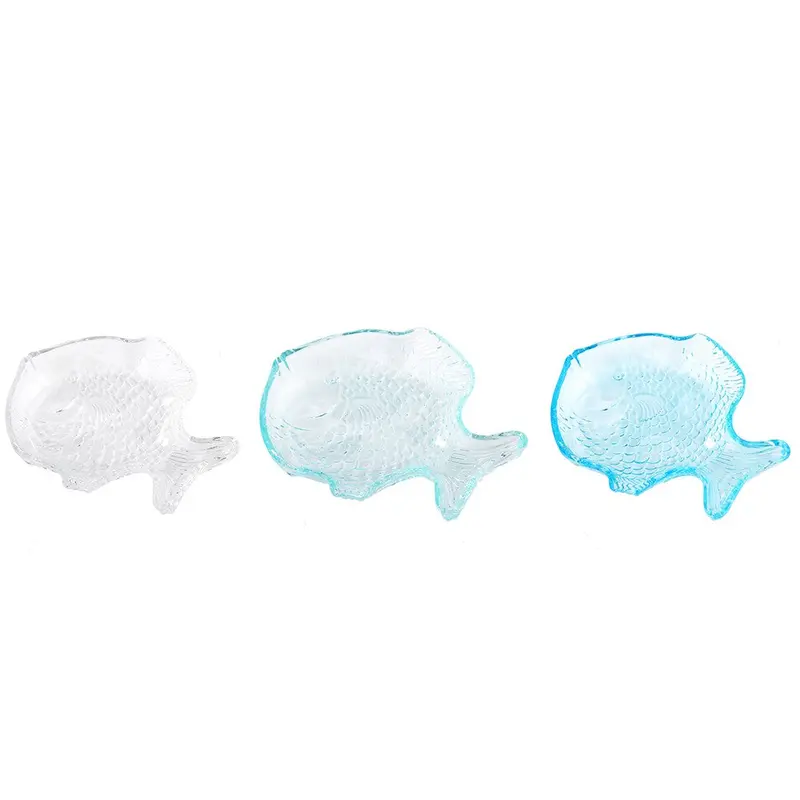 Fish-Design Glass Serving Tray