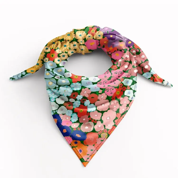 Floral Garden Silk Scarf for Women