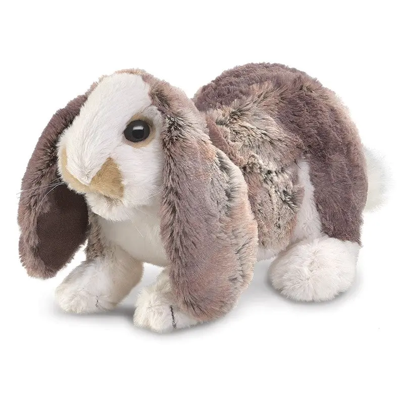 Folkmanis Baby Lop Rabbit Hand Puppet – Cuddly Mini Bunny with Drooping Ears