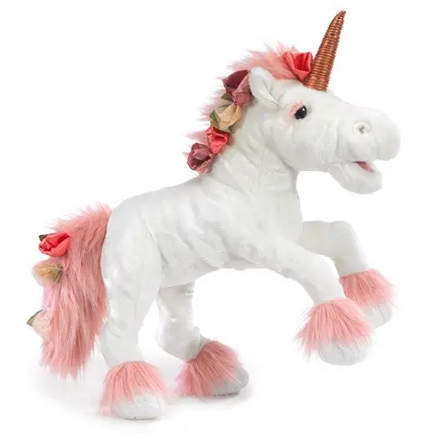 Folkmanis Music Box Unicorn Hand Puppet for Kids & Performers