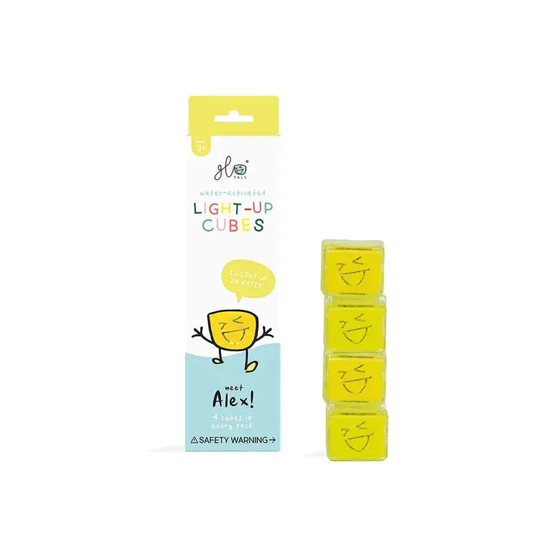 Glo Pals Light-Up Bath Toy – Alex the Yellow Illuminated Cube