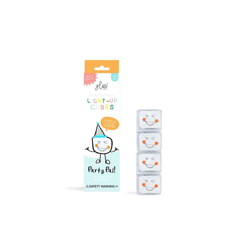 Glo Pals Light-Up Bath Toy – Party Pal White Glow Cube