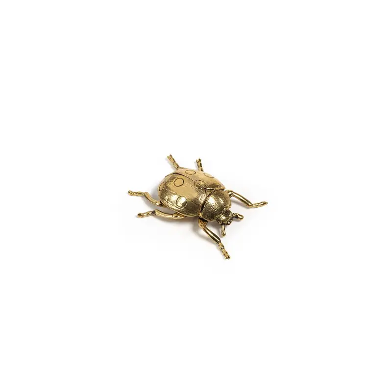 Gold-Finished Ladybug Decorative Figurine